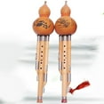 thumbnail image 4 of Handmade hulusi Chinese Handmade Hulusi Bamboo Gourd Cucurbit Flute Ethnic Musical Instrument bB Key for Beginner Music Lovers (Random Pattern), 4 of 8