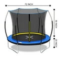 thumbnail image 3 of 6ft Trampoline for Kids and Adults, Springless Trampoline with Curved Fiberglass Poles, Elastic Ropes Recreational Trampoline with Inner Safety Net for Indoor and Outdoor, Blue, 3 of 9