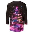 thumbnail image 3 of Christmas T Shirts for Women Long Sleeve Pullover Xmas Tree Print Lights Graphic Casual Holiday Winter Tops, 3 of 4