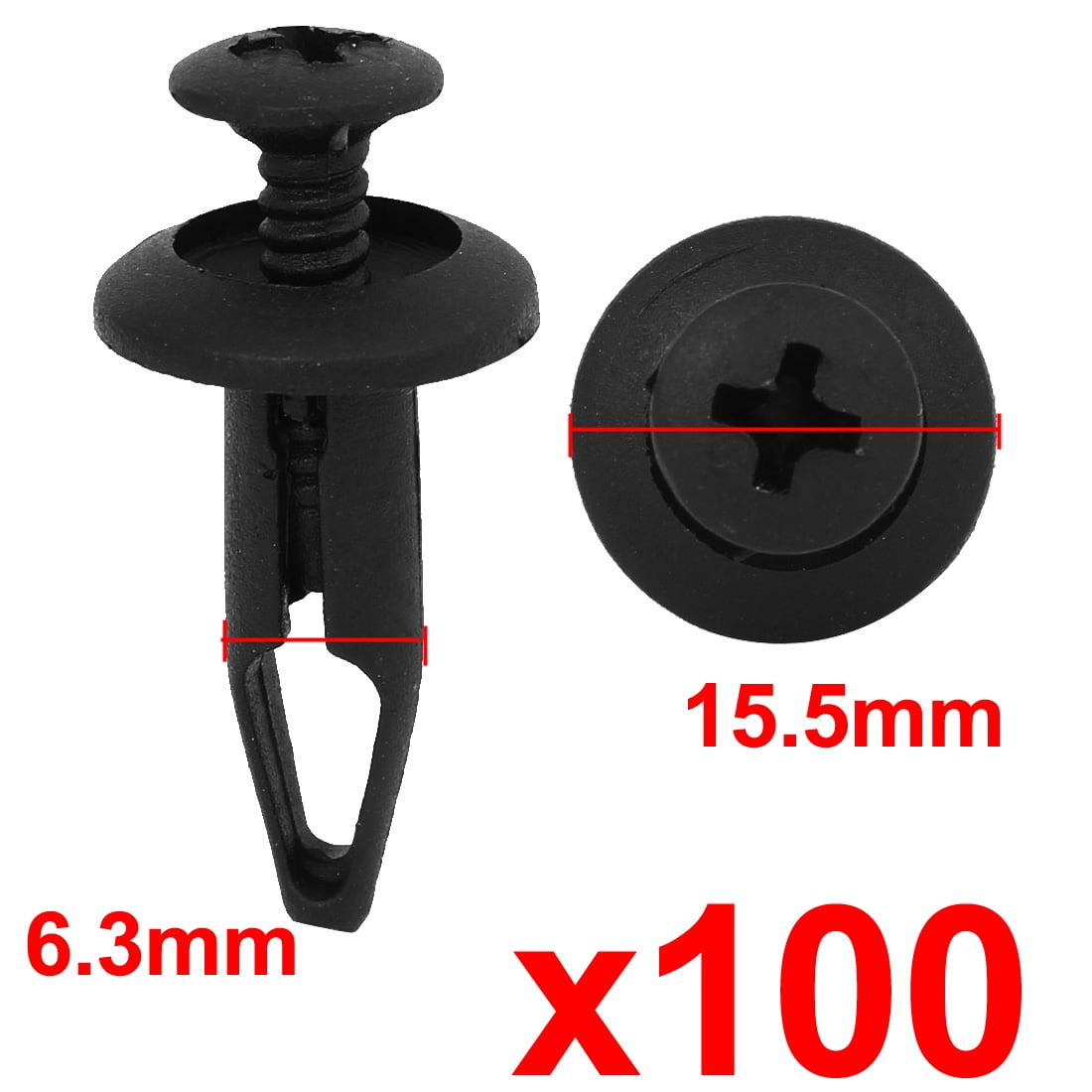 Lot de 100 Clips de Fixation pour PareChocs en Plastique et vis de