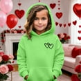 thumbnail image 2 of WAYUTE Sweatshirts for Girls Cute Hooded Sweatshirt with Double Heart Print Pullover with Front Pocket Soft Comfort Casual Outdoor Daily Wear, 2 of 4