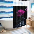 thumbnail image 5 of No Hook Shower Curtain with Built-in Rings - Vintage Washable Waterproof Fabric Bathroom Curtains for Hotel,Rentals, Stall 36 X 78 Inch , Rose Butterfly Splash Electric Lavender, 5 of 9