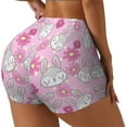 thumbnail image 2 of Sigee Sunflower Rabbit Print Women's High Waist Workout Shorts - Squat Proof, Tummy Control, Yoga and Gym Activewear-X-Large, 2 of 9