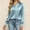 Light Blue#01, variant on Women's Satin Silk T Shirts Oversized Dressy V Neck Elegant Pleated Front Puff Long Sleeve Shirts Womens Casual Solid Plus Size Loose Fits Comfy Formal Business Baggy Work Office Blouses