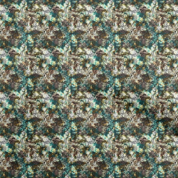 oneOone Polyester Spandex Brown Fabric Abstract Decorative Floral Craft Projects Decor Fabric Printed By The Yard 56 Inch Wide