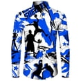thumbnail image 3 of Camisas de moda para hombre guapo, camisetas casuales con estampado 3D, botones, solapa, manga corta y larga, estilo hip hop, para hombre y mujer, estilo urbano, cárdigan, 3 of 5