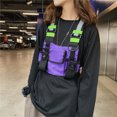 thumbnail image 4 of Bolsa De Pecho Bolso De Pecho Oxford Vest Chest Bag Hombres Mujeres Reflectante Hip Hop Chaleco Pack (Púrpura), 4 of 5