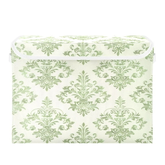 Storage Box With Lid 16.5x12.6x11.8In Foldable Stacked Household Storage BoxCyan Pattern