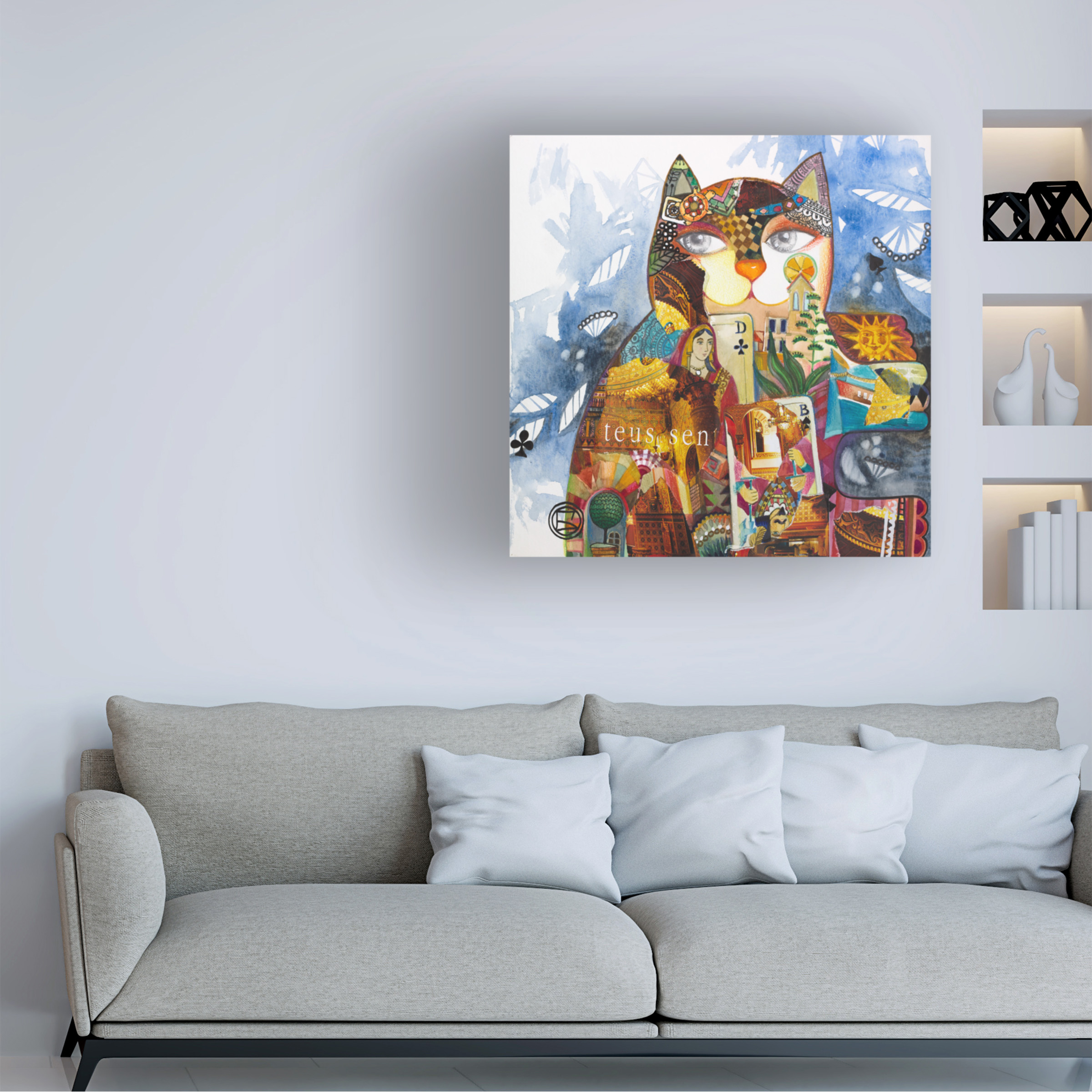 Trademark Fine Art 'Collage Cat' Canvas Art by Oxana Ziaka