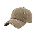 thumbnail image 2 of Unisex Vintage Hat for Men and Women Distressed Baseball Cap Dad Hats Adjustable Washed Mens Plain Caps Khaki One Size, 2 of 3