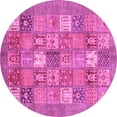 thumbnail image 1 of Ahgly Company Indoor Round Abstract Pink Modern Area Rugs, 3' Round, 1 of 4
