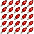 thumbnail image 4 of C7 Transparent Red 130V 5W Bulbs 25ea, 4 of 4