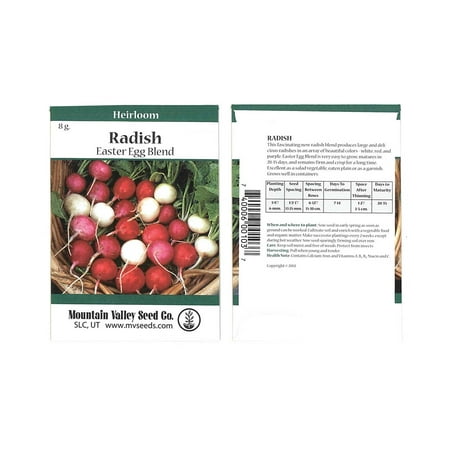 Easter Egg Blend Radish Seeds - 8 Gram Seed Packet - Heirloom Garden Seeds, Non-GMO - Vegetable Gardening and Micro
