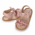 thumbnail image 4 of Otqutp Summer Sandals for Kids Baby Toddler Girls PU Leather Soft Open Toe Summer Sandals Flower Princess Flat Shoes for Summer Flat Sole Shoes, 4 of 6