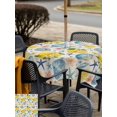 thumbnail image 5 of Outdoor Tablecloth with Umbrella Hole for Patio/Picnic/Party/Camping, Coastal Waterproof Table Cloth Square Cover Washable, Summer Lemon Flower Shell Starfish Rustic (60"x 60"), 5 of 8