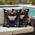 thumbnail image 4 of Black Butterfly Spring Outdoor Waterproof Pillow Covers, Summer Botanical Watercolor Decorative Square Throw Pillowcase Sofa Cushion Sham for Patio/Couch/Chair, 18"x18" 2 Pack, 4 of 8