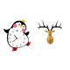 thumbnail image 1 of Reloj de pared,Reloj de pared silencioso y decorativo que no hace tictac,Reloj de pared silencioso de pingüino pequeño Reloj de madera,Estatua de cabeza de ciervo,Decoración de pared con, 1 of 8
