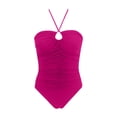 thumbnail image 4 of RUTAYY Women's One Piece Swimsuits Bandeau Halterneck Monokini Push Up Breathable Surfing Swimwear, 4 of 5