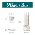 thumbnail image 6 of Vancasso 2.5 oz Coffee Mug Sets of 6, Stackable Espresso Cups with Saucers & Metal Stand, Ceramic Cappuccino Cups for Espresso, Tea, White, 6 of 10