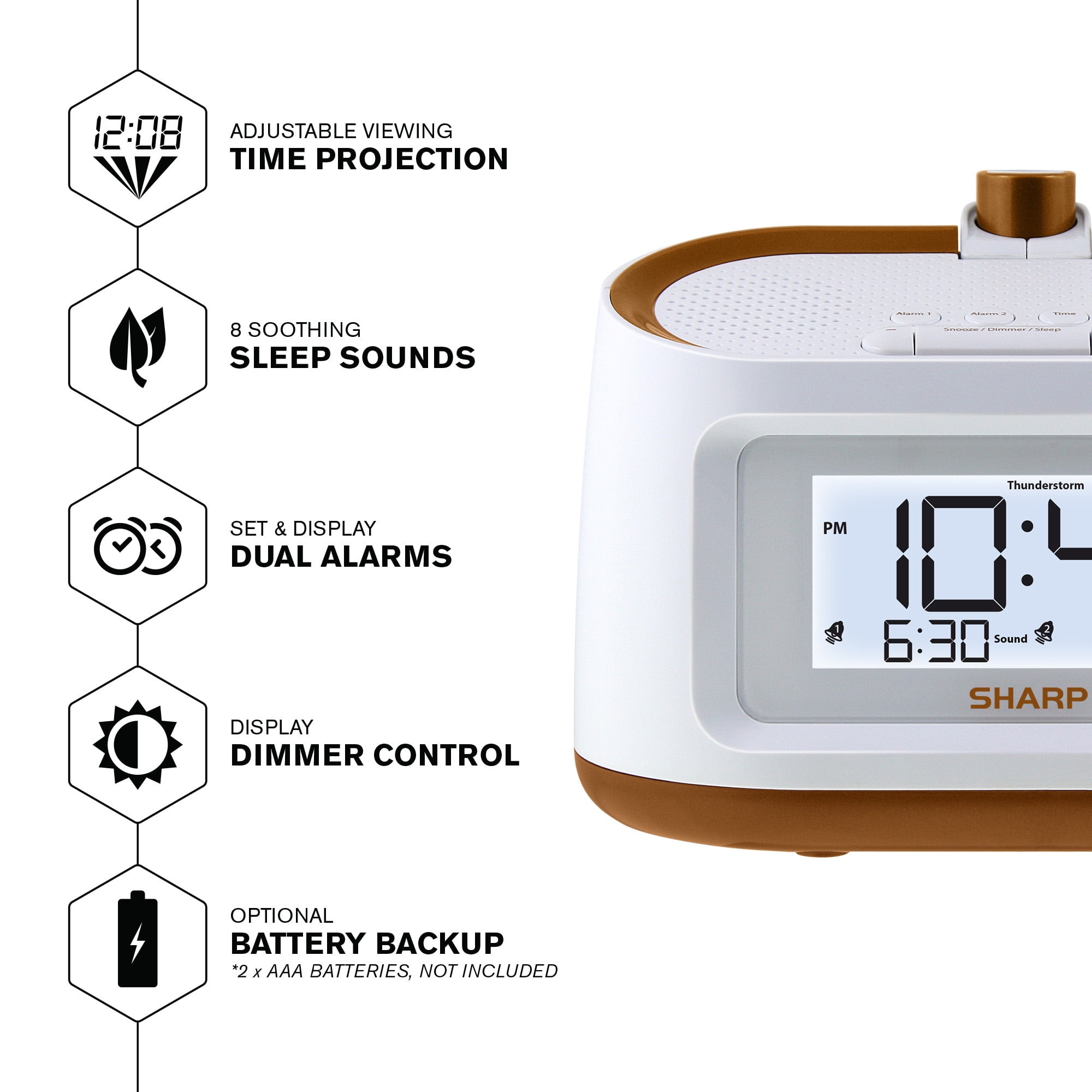Sharp led digital alarm clock