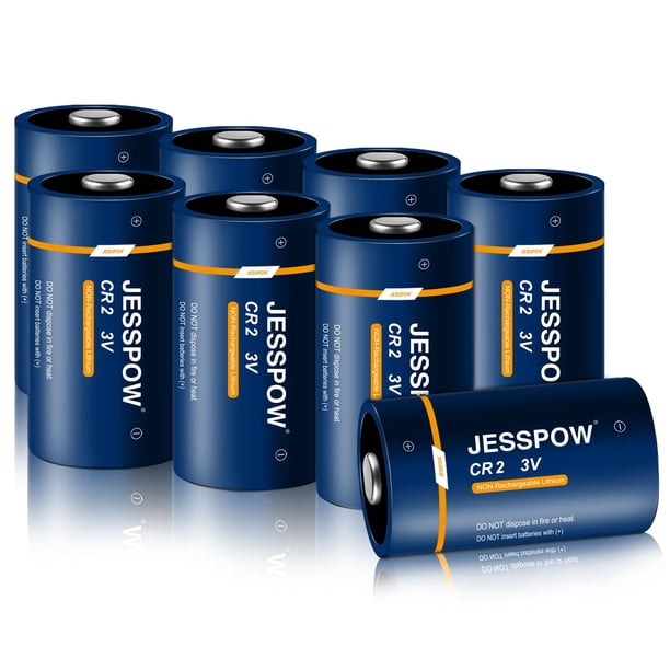 Batería de litio CR2 JESSPOW de 3 V, no recargable, paquete de 8