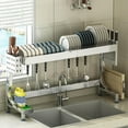 thumbnail image 4 of Dish Drying Rack Over The Sink, Adjustable Sink Drying Rack Large Capacity Stainless Steel Dish Drainer, Multifunctional Kitchen Organizer, 4 of 11