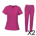 thumbnail image 1 of 2x Conjunto De Uniforme De Enfermería, Camiseta Y Pantalones De Enfermera Para Cosmetología, Peluquero De Mascotas, 1 of 8