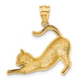 thumbnail image 4 of DewberryDiamonds 14k Yellow Gold Stretching Cat Pendant for Women's (Weight : 2.02 gm, Length : 25 mm, Width : 24 mm), 4 of 5