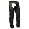 Milwaukee Mens Vented Textile Chaps w/Leather Trim & Snap-Out Liner Black