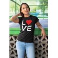 thumbnail image 2 of Old Glory Juniors Valentine's Day Love Stacked Heart Short Sleeve Graphic T Shirt, 2 of 6