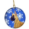 thumbnail image 1 of Great Dane Winter Snowflake Holiday Ceramic Ornament, 1 of 1