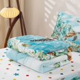 thumbnail image 6 of Manfei Cartoon Sea Turtle Zipper Twin Comforter Sets with Fitted Sheet and 2 Pillowcases,Calm Ocean Plant Zipper Bedding Set,Green,Polkadot Reversible,4pcs, 6 of 8