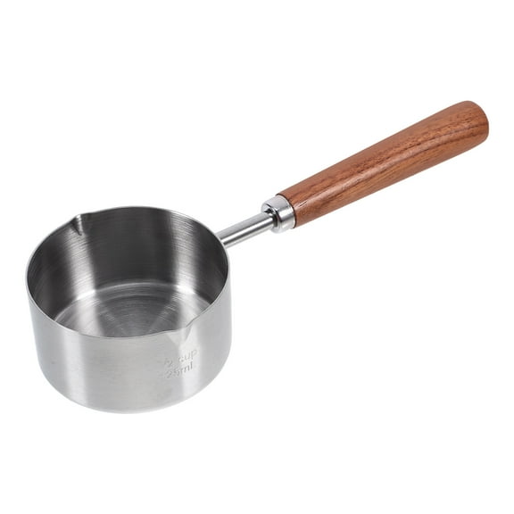 Mixtlocalior Dog Food Measuring Scoop with Wooden Handle, Stainless Steel Cup for Accurate Pet Food Portioning