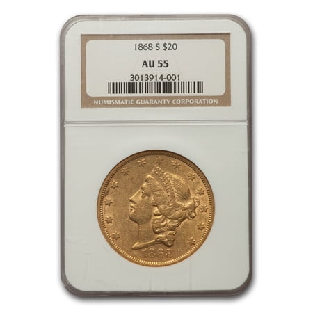 1868-S $20 Liberty Gold Double Eagle AU-55 NGC