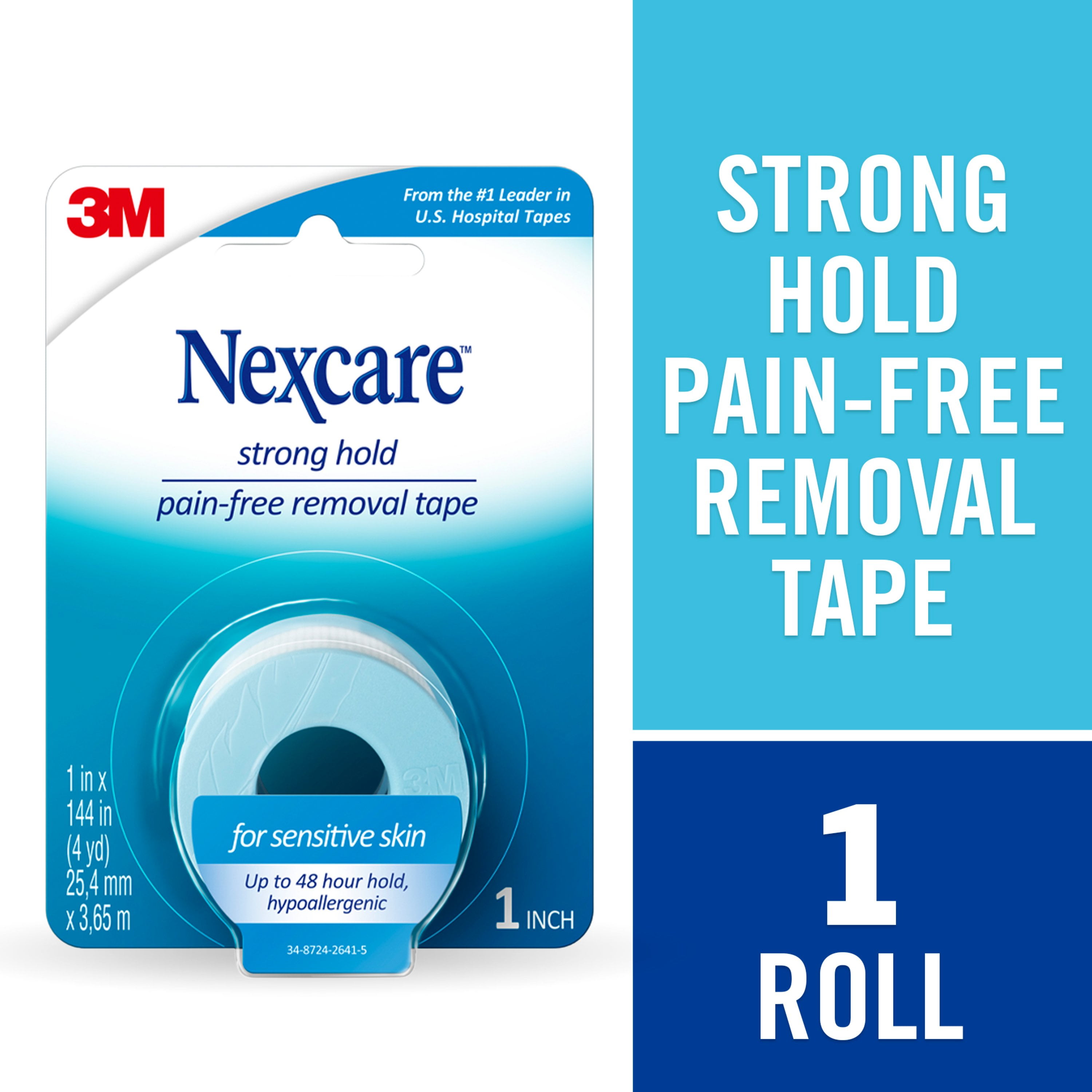 Nexcare Sensitive Skin First Aid Tape, LongTerm Adhesion, Removes