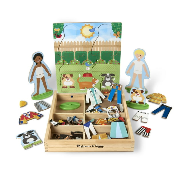 Melissa & Doug Occupations DressUp Wooden Dolls Pretend Play