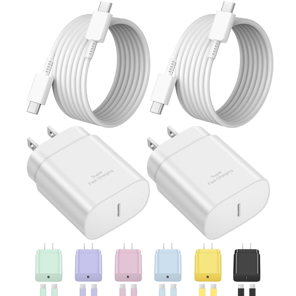 pannbo 25W USB C Fast Charger Block with 6.5FT Type C Cable, Super Fast Charging for Samsung Galaxy S25/S24/S23/S22, iPhone 17/16/15 Pro Max, Air, iPad, Pixel