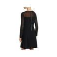 thumbnail image 2 of Finity Womens Ponte Mixed Media Evening Dress Black 2, 2 of 4
