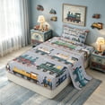 meiyoeat Vintage Steam Train Twin Sheets for Kids Boys, Retro ...