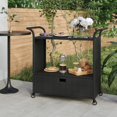 thumbnail image 1 of vidaXL Bar Cart with Drawer Black 100x45x97 cm Poly Rattan, 1 of 4