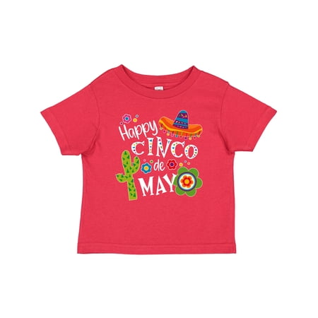 Inktastic Happy Cinco de Mayo- Sombrero Cactus Flowers Boys or Girls Baby T-Shirt