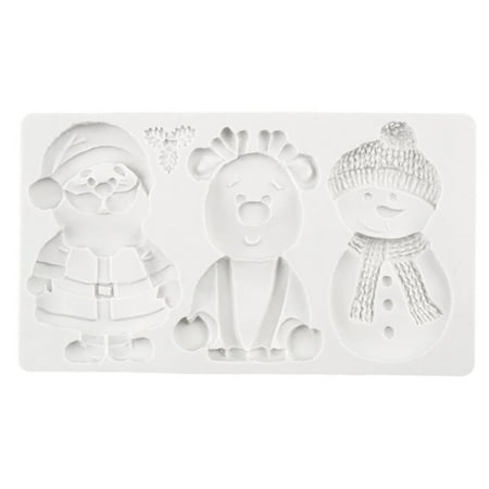 

Christmas Silicone Fudge Mold Cake Ornaments Kitchen Baking Supplies Art 3D Santa Snowman Deer Making Mould