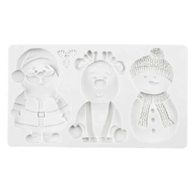 Silicona Para Dulces De Navidad, Adornos Para Pasteles, Suministros Para Hornear En La Cocina, Arte 3D, Santa, Muñeco De Nieve, Ciervo, Molde Para Hacer Cateissary HA039312-00