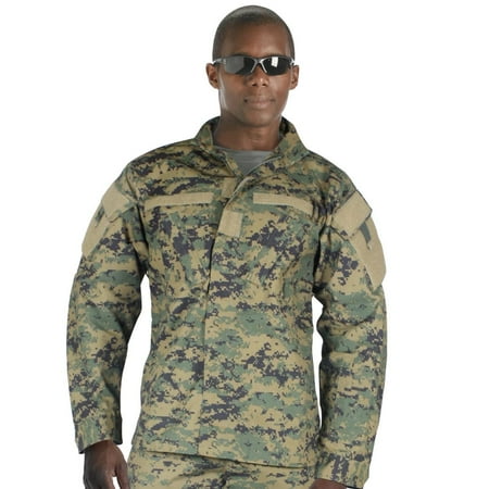 Acu Digital Camo - ACU Style Woodland Digital Camo Military Uniform Shirt, MARPAT