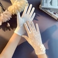 thumbnail image 4 of Guantes de seda de hielo para primavera y otoño, manoplas cortas de encaje con pantalla táctil para conducción fina de verano para mujer, 4 of 5