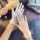 thumbnail image 4 of Guantes de seda de hielo para primavera y otoño, manoplas cortas de encaje con pantalla táctil para conducción fina de verano para mujer, 4 of 5