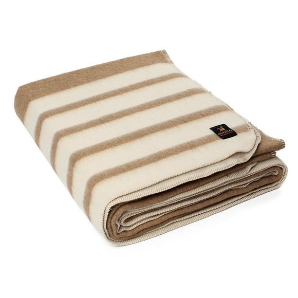 Thick Alpaca Wool Blanket Heavyweight Alpaca Wool Throw Camping