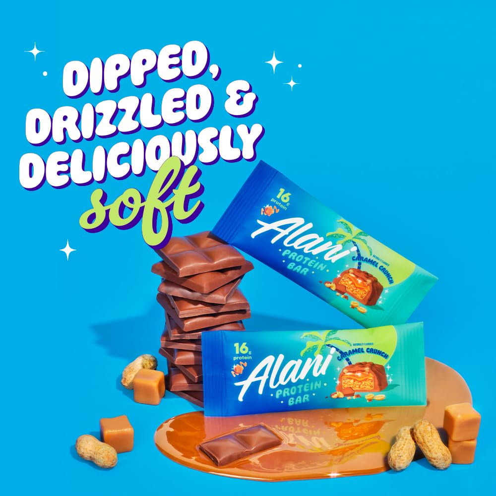 Alani Nu Protein Bar, Caramel Crunch, 12 Protein Bars, 1.69 oz (48 g) Each