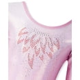 thumbnail image 5 of Girls Long Sleeve Shiny Metallic Gymnastics Leotards Bodysuit with Tights, 5 of 10