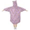 thumbnail image 2 of Wearable Blanket with Sleeves and Pocket Oversized Hooded Sweatshirt 3-14 YR Cartoon Mermaid Pattern S, 2 of 7